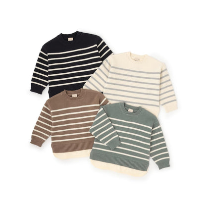 【可水洗】條紋針織衫