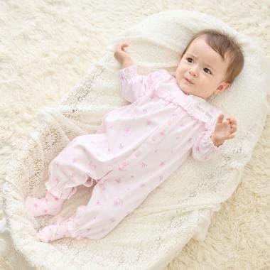 【BOX付】蝴蝶結玫瑰花紋2用連體衣&襪子套裝