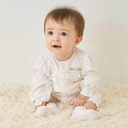 【BOX付】蝴蝶結玫瑰花紋2用連體衣&襪子套裝