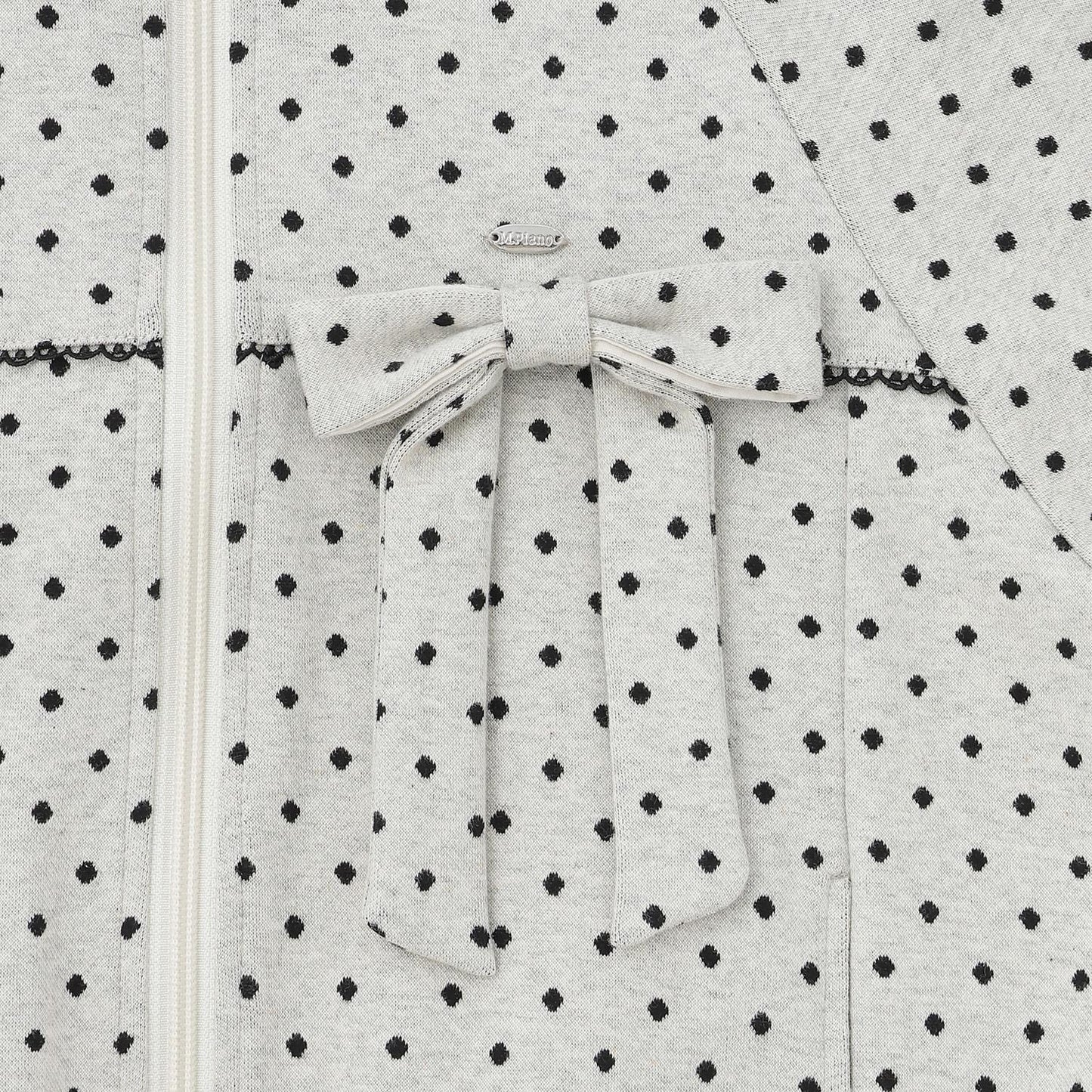 波點提花夾克（附蝴蝶結胸針）