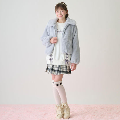 蓬鬆仿皮草飛行夾克