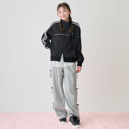 波點提花夾克（附蝴蝶結胸針）