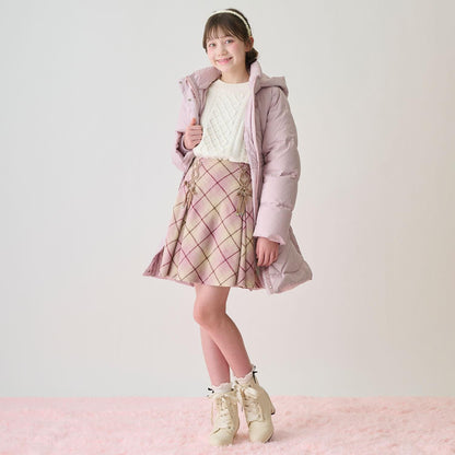 【防潑水】附蝴蝶結腰帶修身長款羽絨服