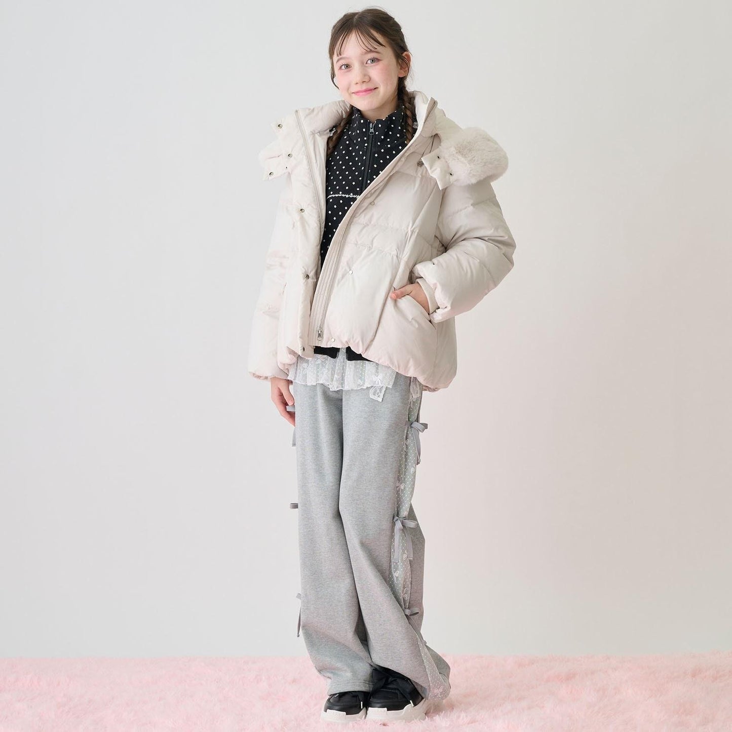 【防潑水】保暖仿毛連帽可回收羽絨夾克