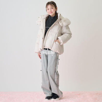 【防潑水】保暖仿毛連帽可回收羽絨夾克