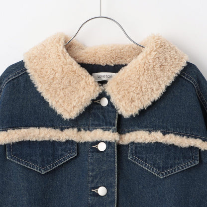 內襯絎縫牛仔夾克套裝