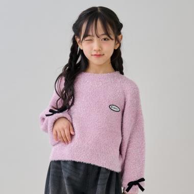 亮片長毛蝴蝶結針織衫