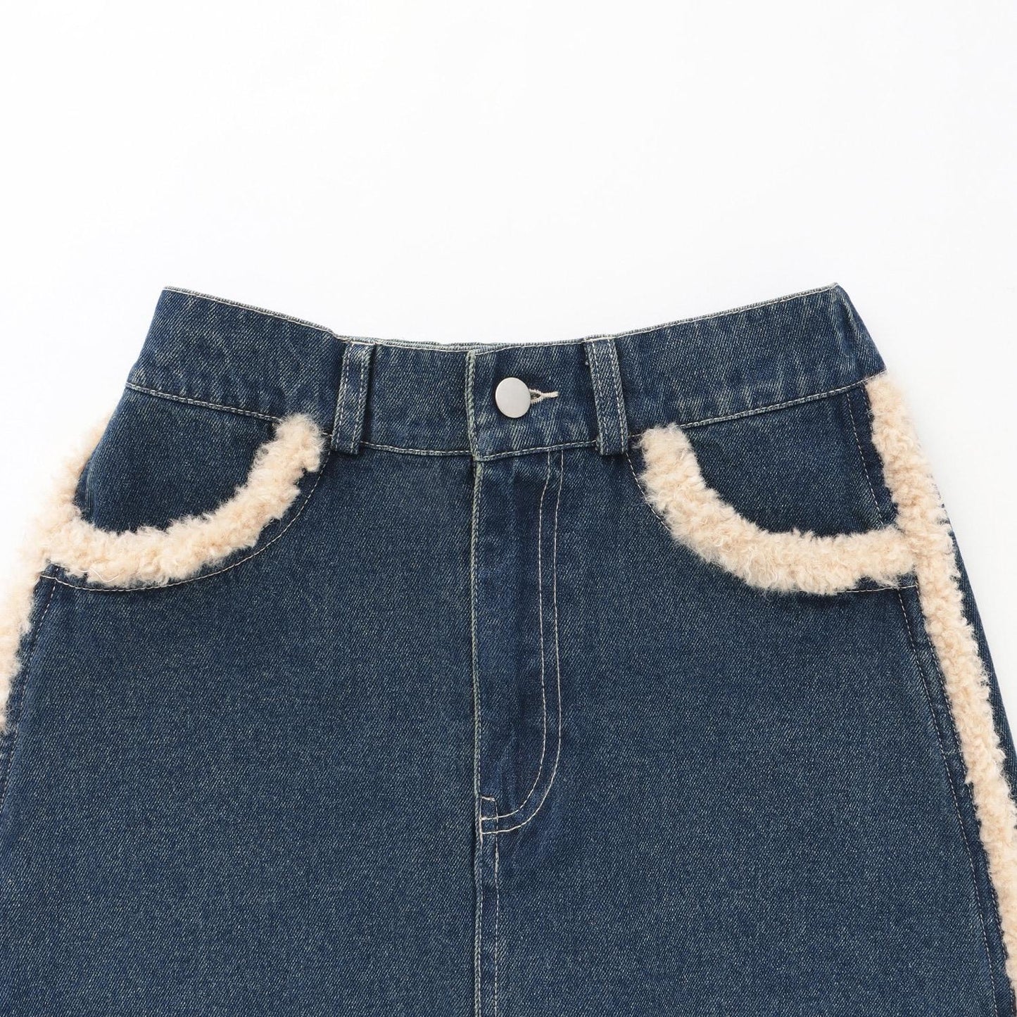 內襯絎縫牛仔夾克套裝