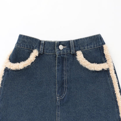 內襯絎縫牛仔夾克套裝