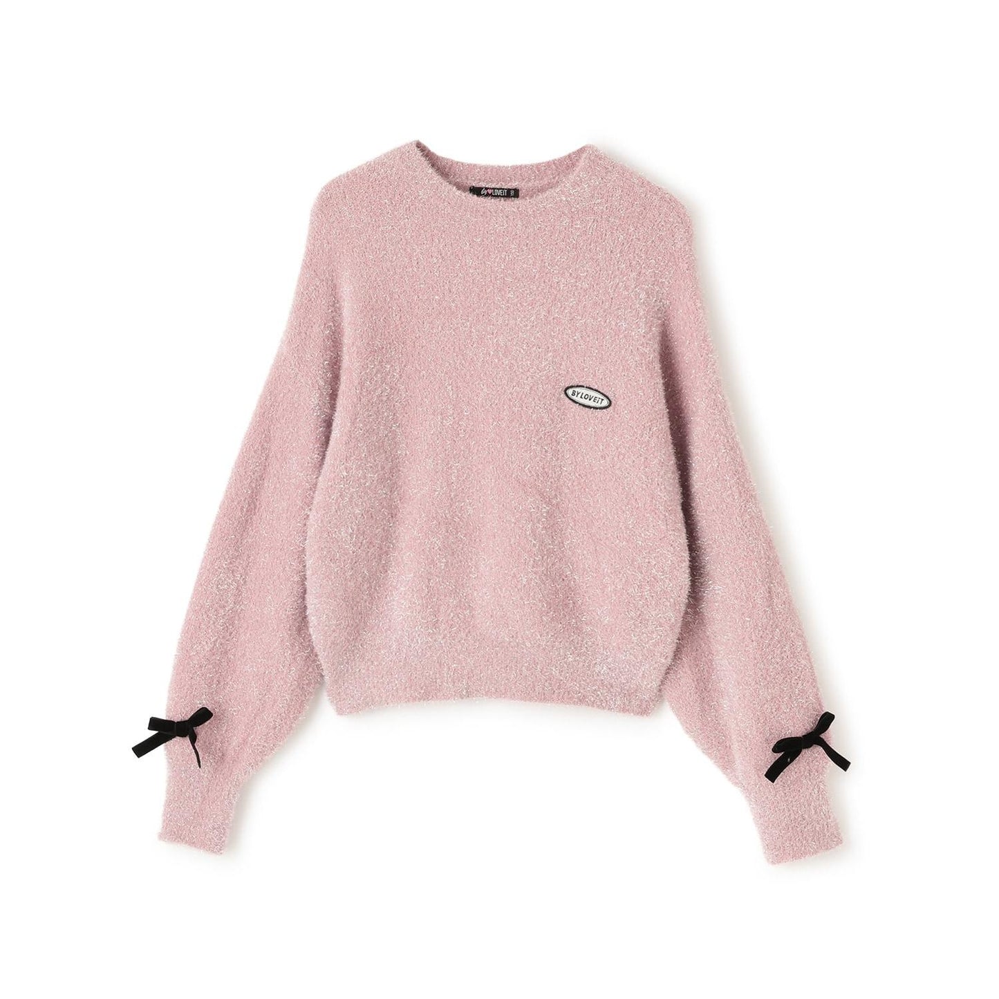 亮片長毛蝴蝶結針織衫