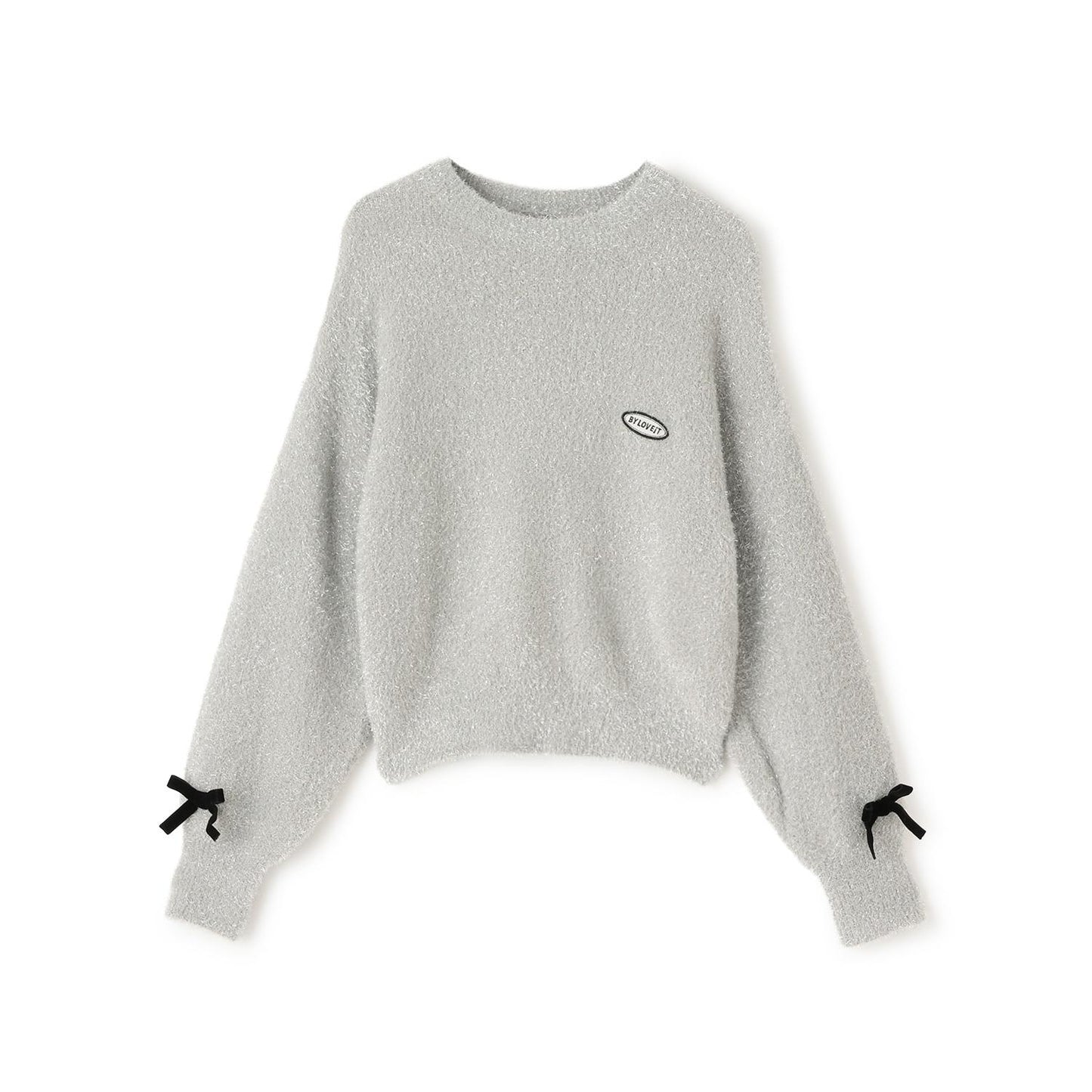 亮片長毛蝴蝶結針織衫