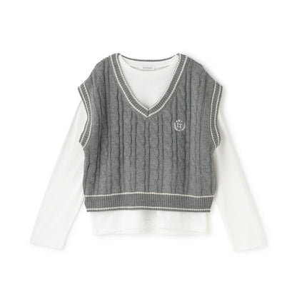 【GOODPRICE】麻花針織T恤套裝