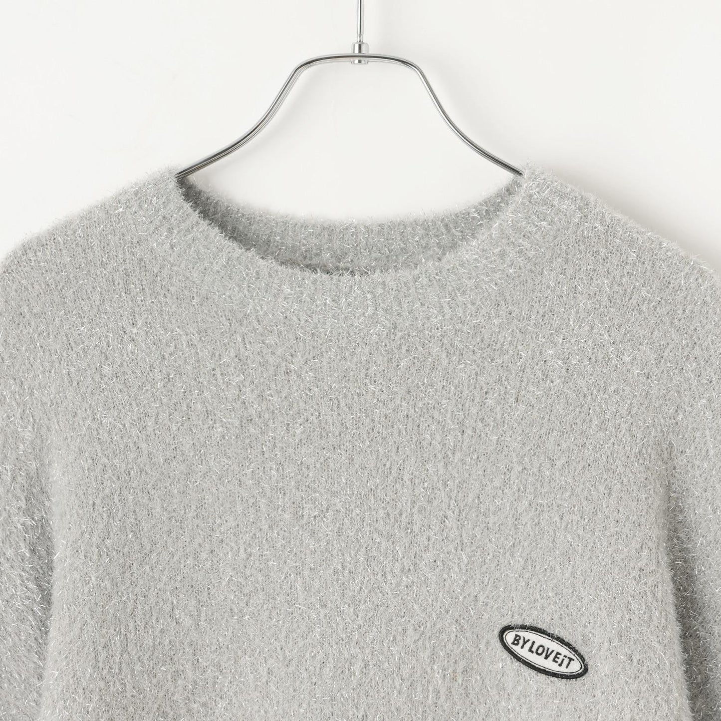 亮片長毛蝴蝶結針織衫