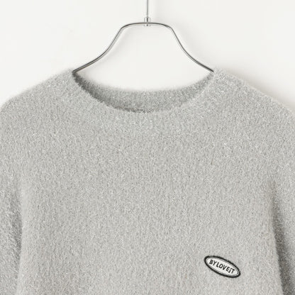 亮片長毛蝴蝶結針織衫