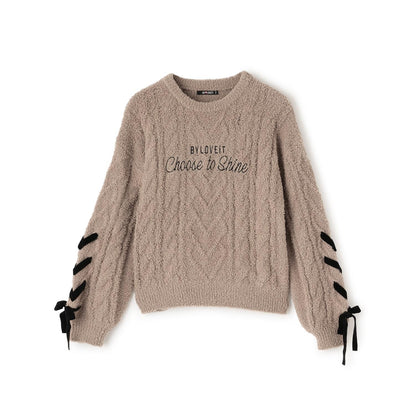 蝴蝶結毛線針織衫