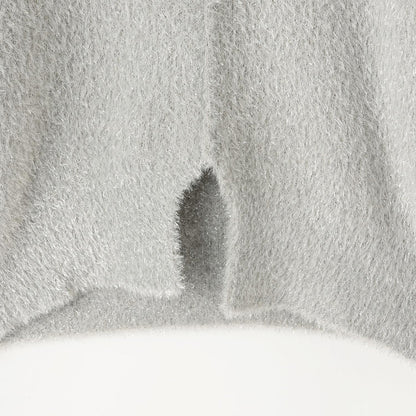 亮片長毛蝴蝶結針織衫