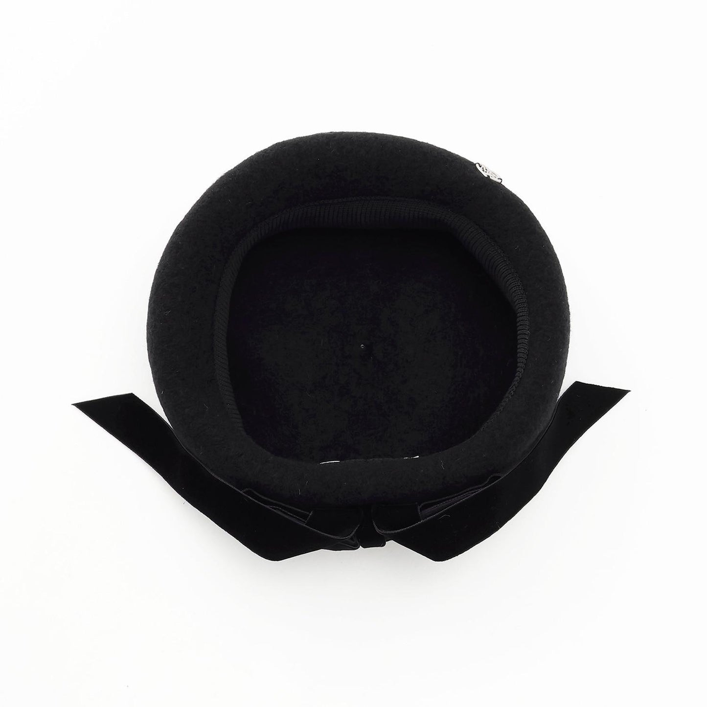 天鵝絨蝴蝶結貝雷帽