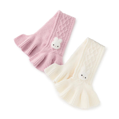 帶毛絨兔子玩偶的棉花糖針織圍巾