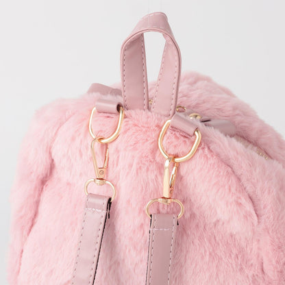 兔耳朵毛絨雙肩包