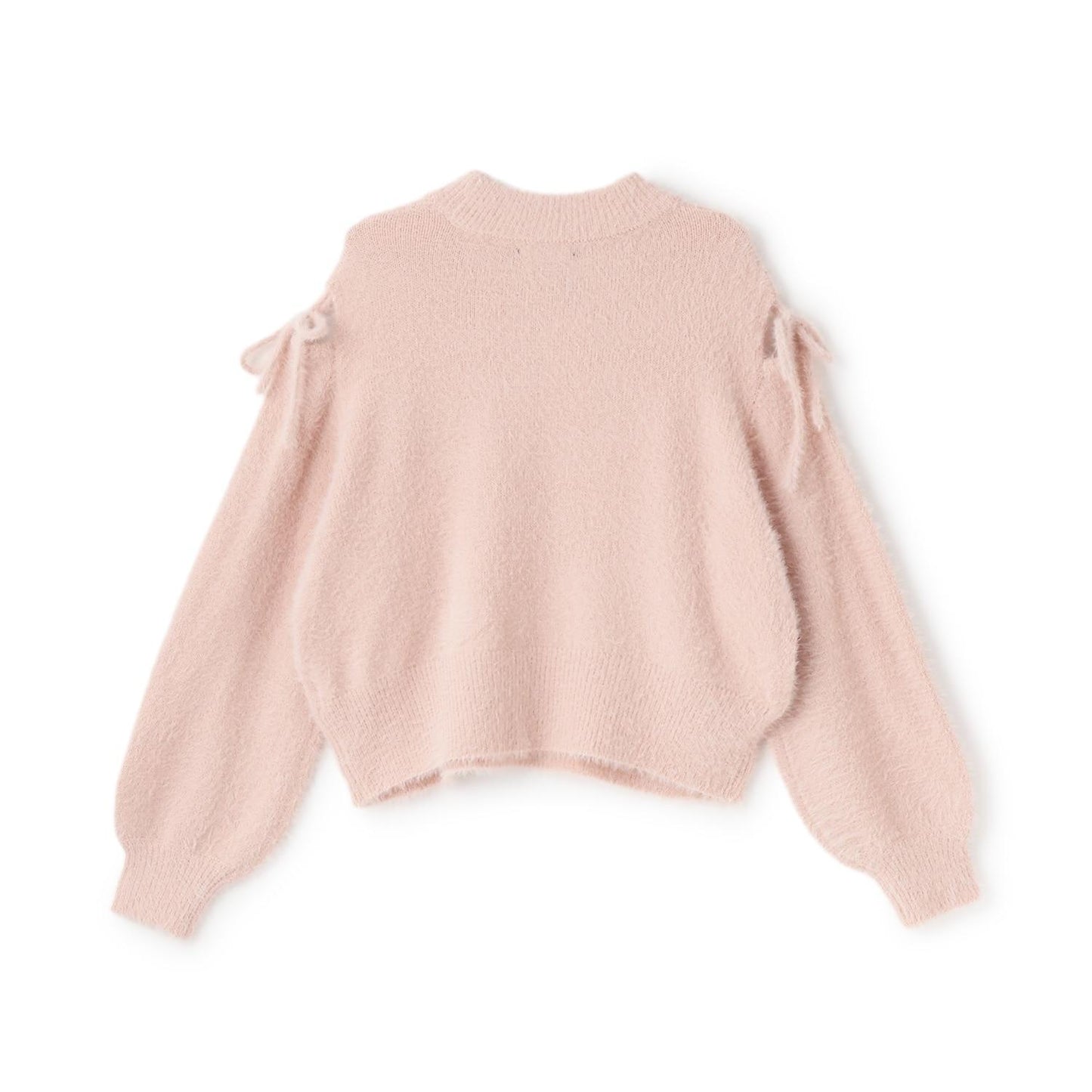 肩部開叉馬海毛針織衫