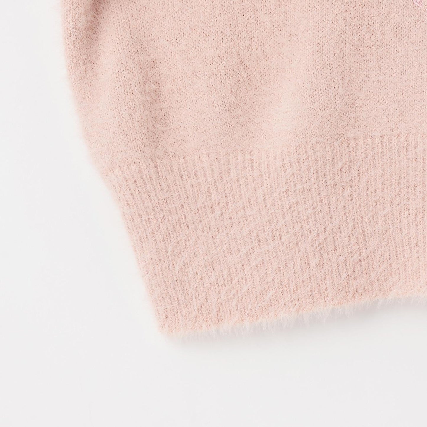 肩部開叉馬海毛針織衫