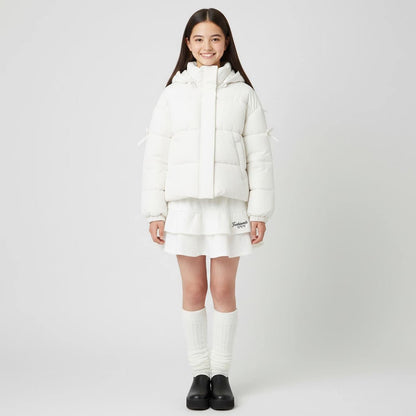 【milky coast】袖部蝴蝶結加棉短外套