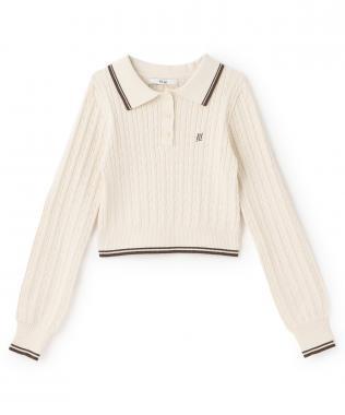 修身款針織POLO衫【韓國時尚】