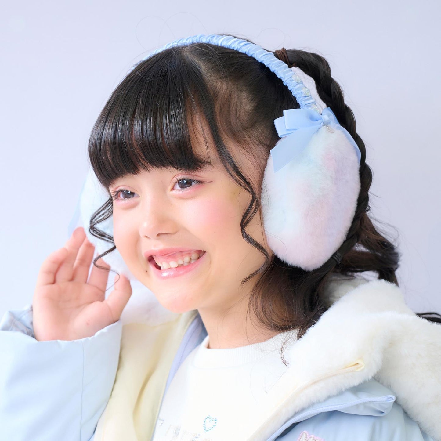 蝴蝶結仿皮草耳罩