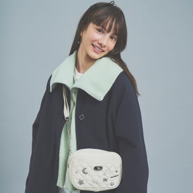 絎縫圖案迷你單肩包