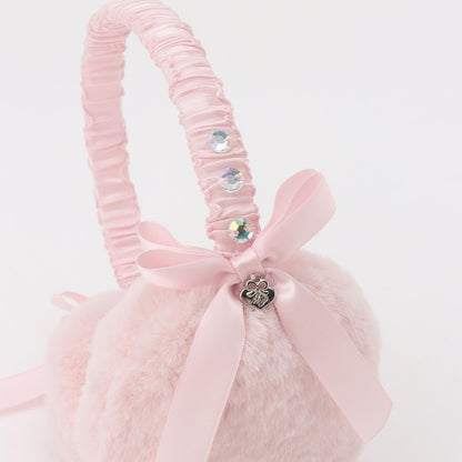 蝴蝶結仿皮草耳罩