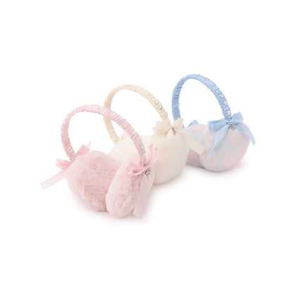 蝴蝶結仿皮草耳罩