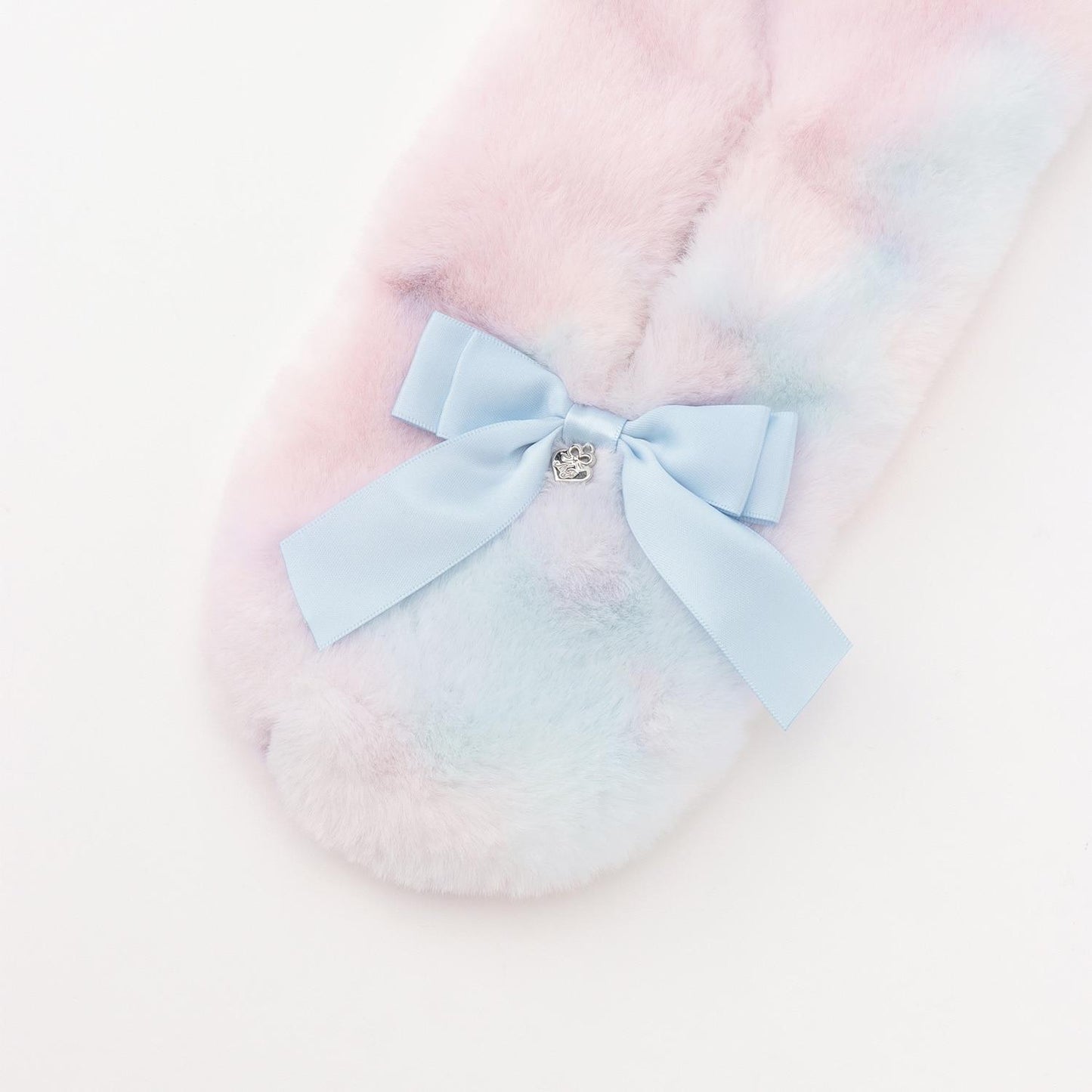 蝴蝶結仿皮草圍巾