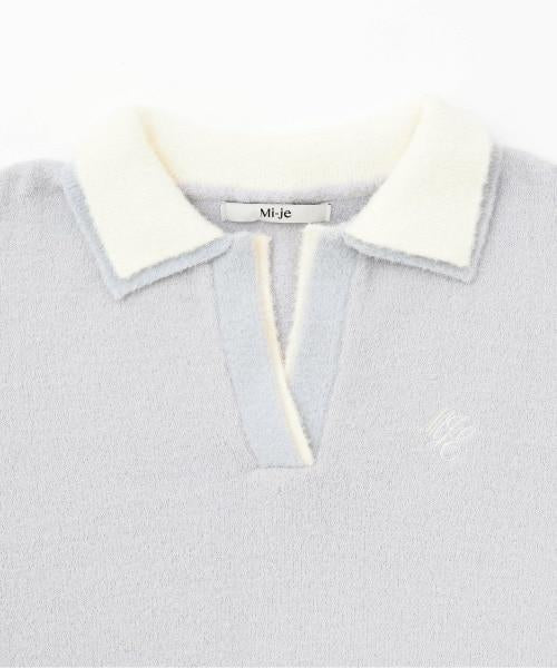 雙拼色針織套頭衫【韓國時尚】