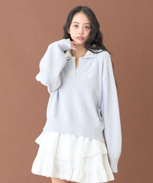 雙拼色針織套頭衫【韓國時尚】