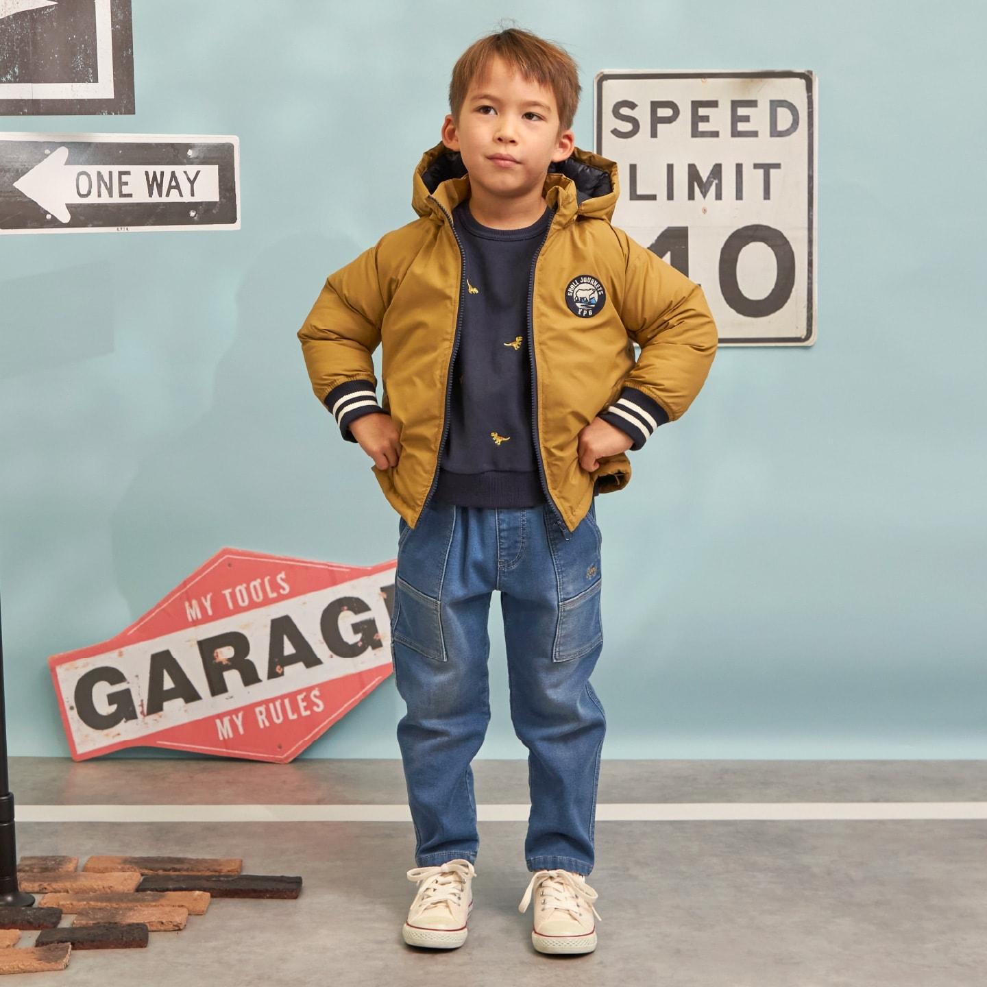 レアテック中綿夾克（袖口條紋羅紋）