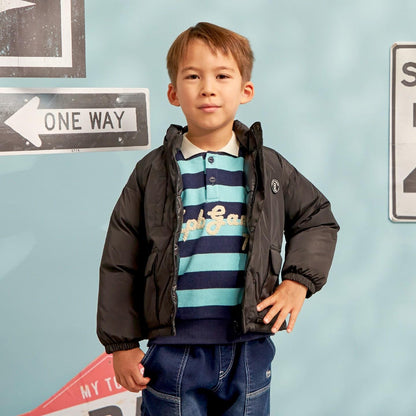 稀有科技中棉夾克（暗釦門襟・翻蓋口袋）