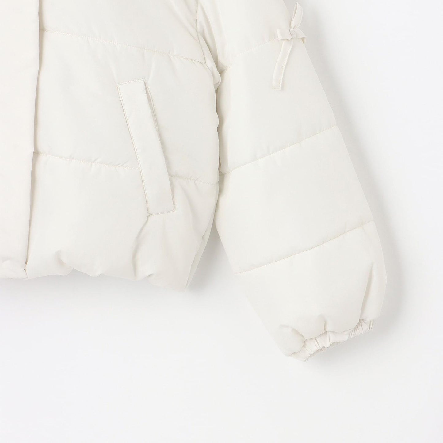 【milky coast】袖部蝴蝶結加棉短外套