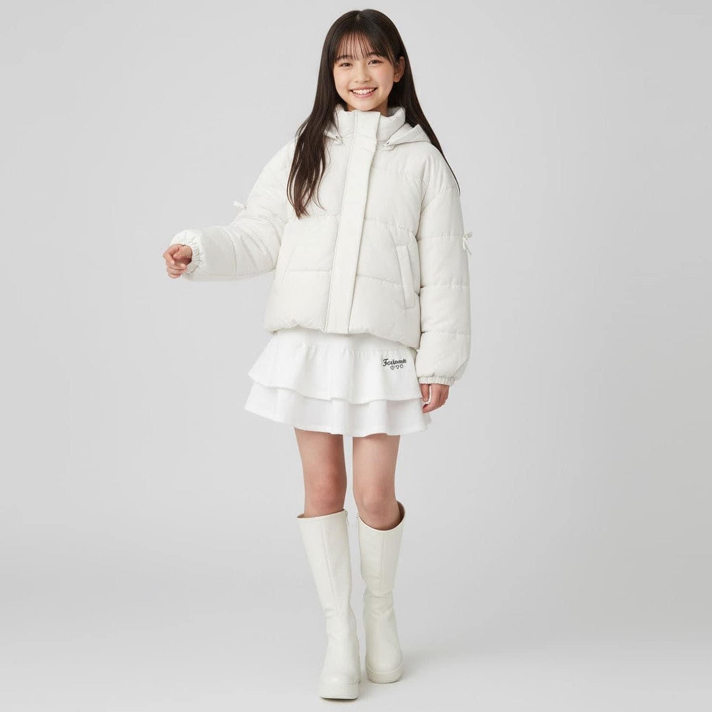 【milky coast】袖部蝴蝶結加棉短外套