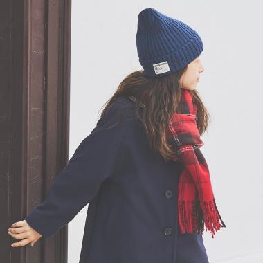 【防靜電】羊絨觸感格紋圍巾