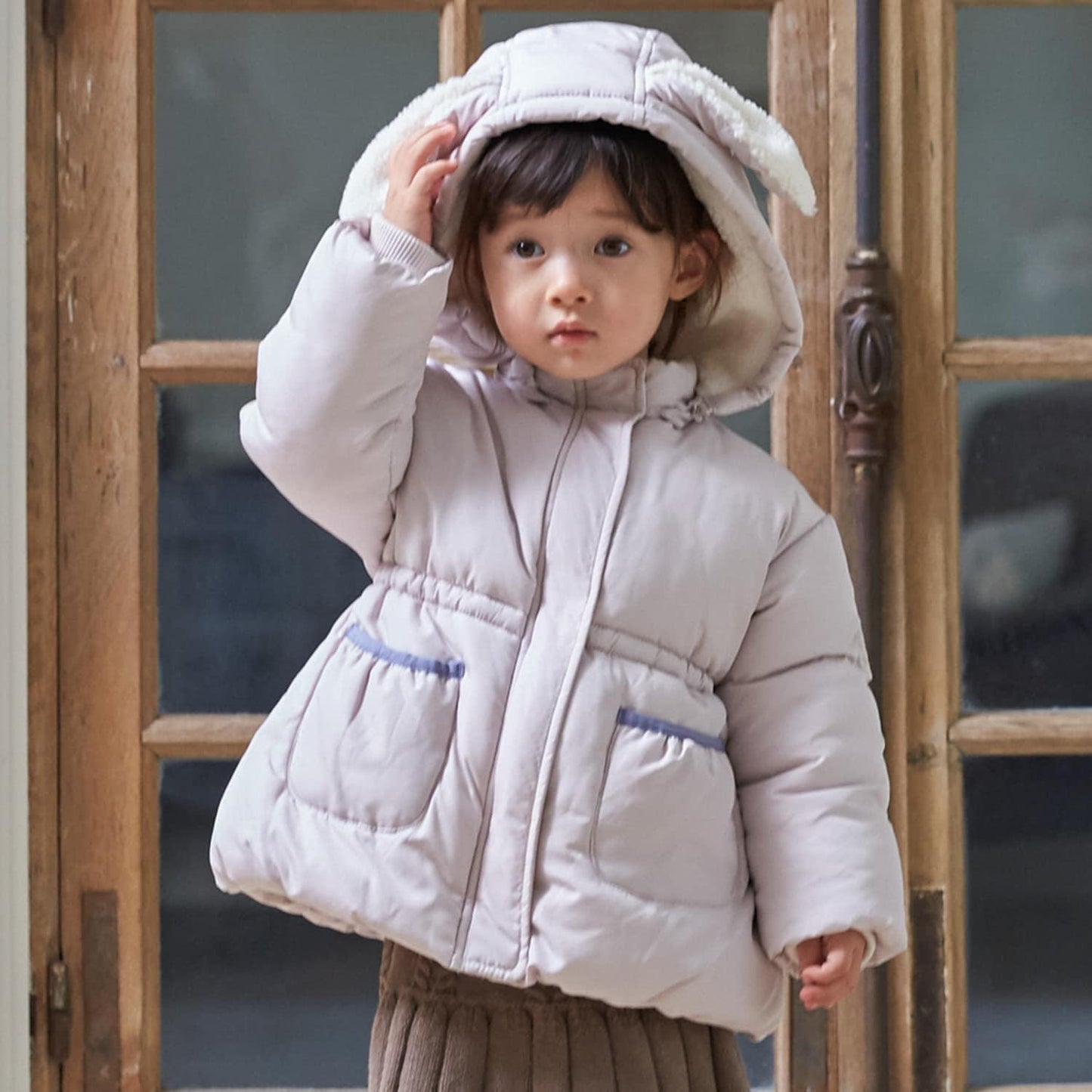 毛絨兔子中棉夾克