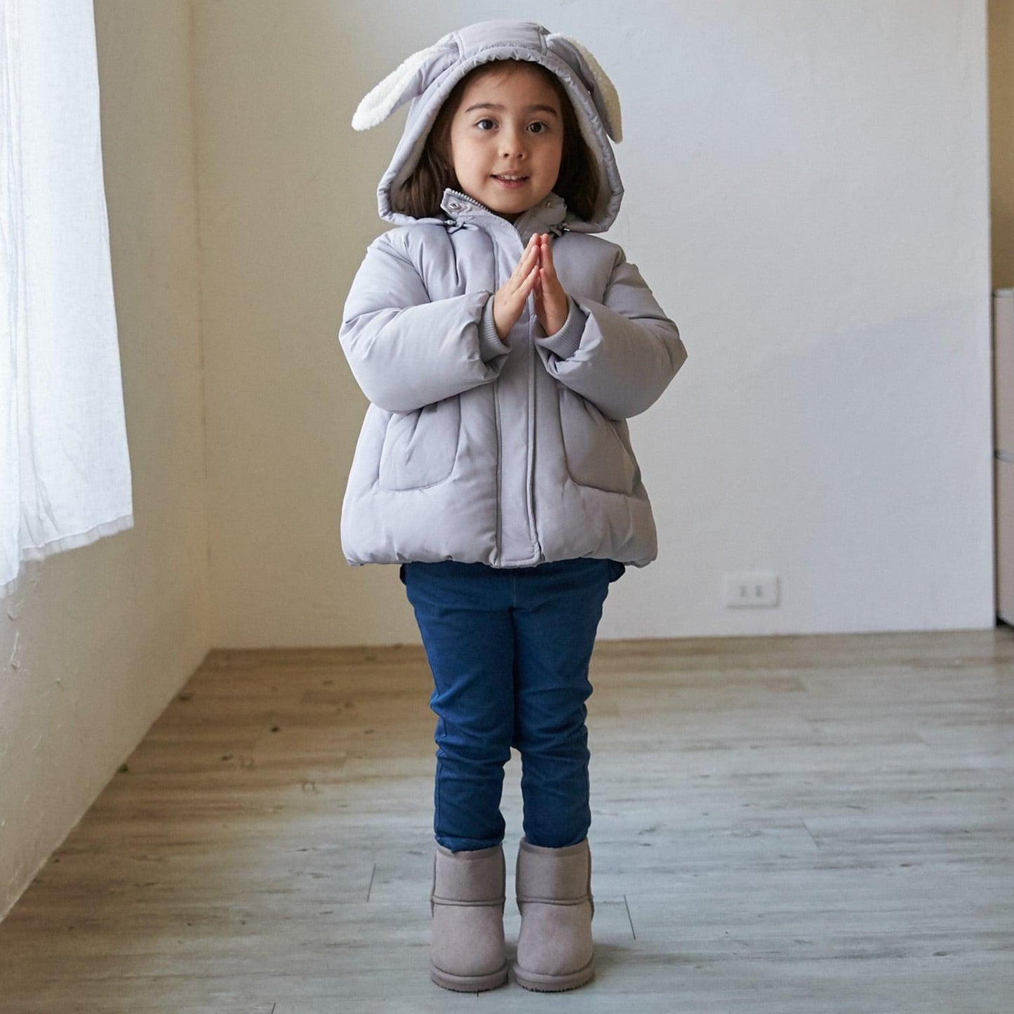 毛絨兔子中棉夾克