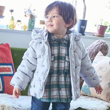 拼接刺繡加棉夾克