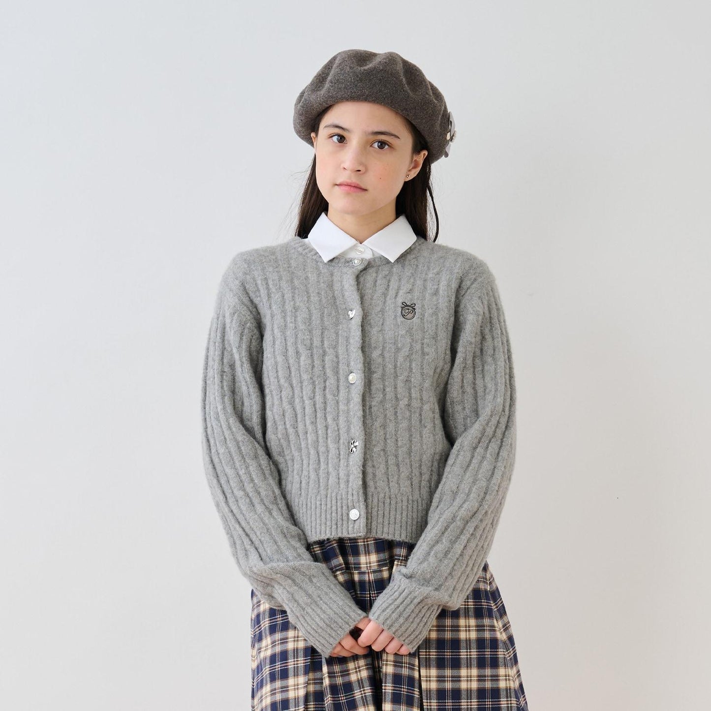 多扣開衫+襯衫套裝