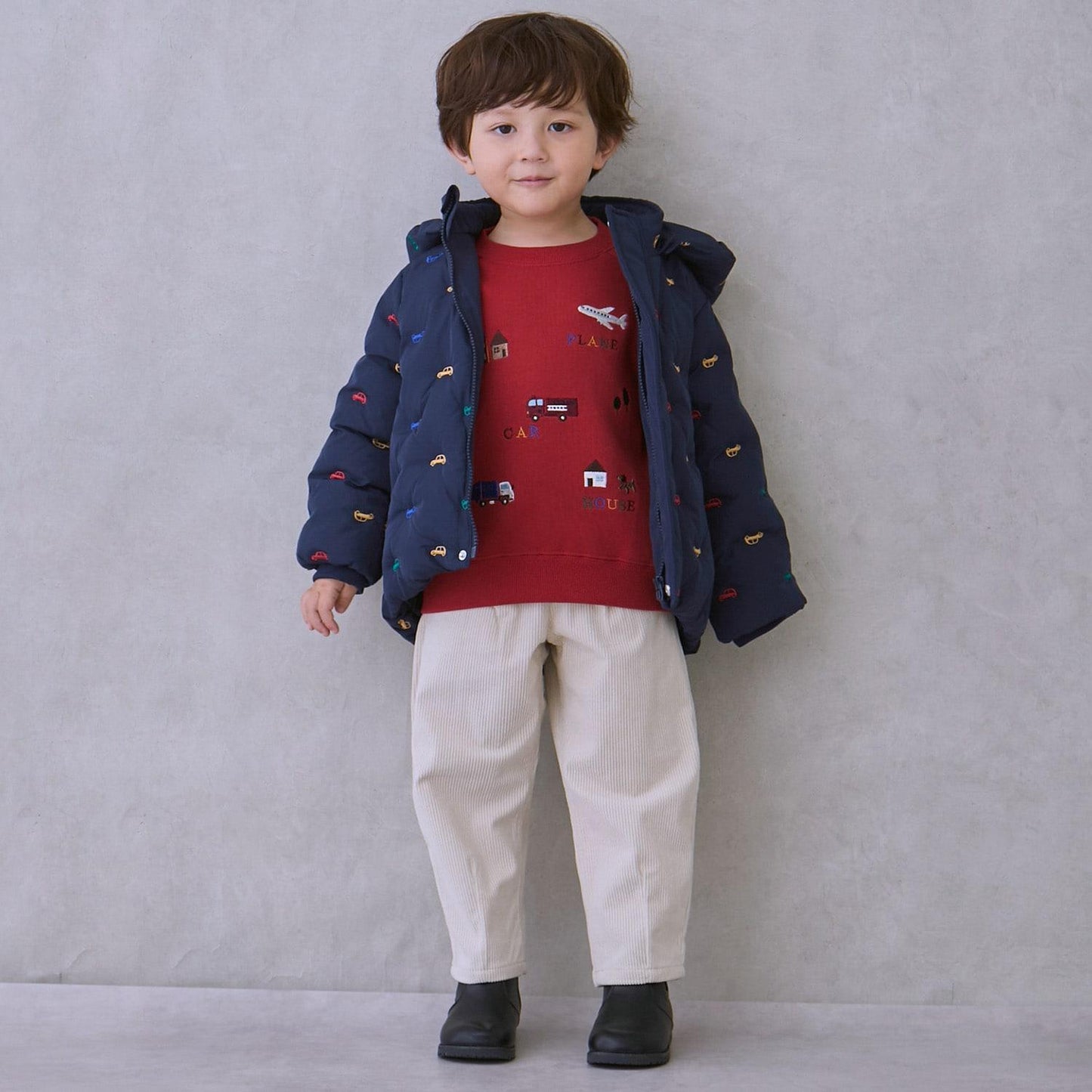 拼接刺繡加棉夾克