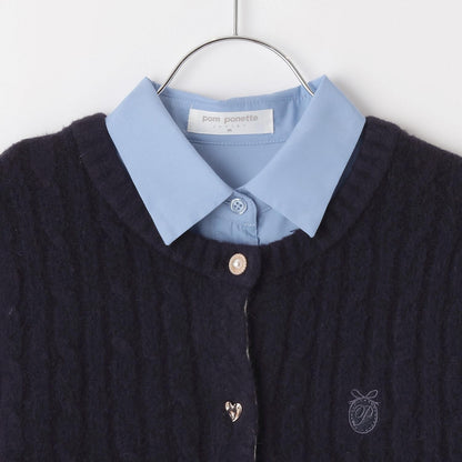 多扣開衫+襯衫套裝