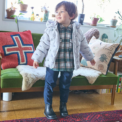 拼接刺繡加棉夾克