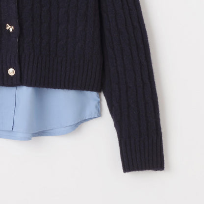 多扣開衫+襯衫套裝