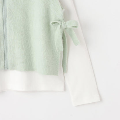 【130cm可選】拉鍊針織馬甲×長袖T恤套裝