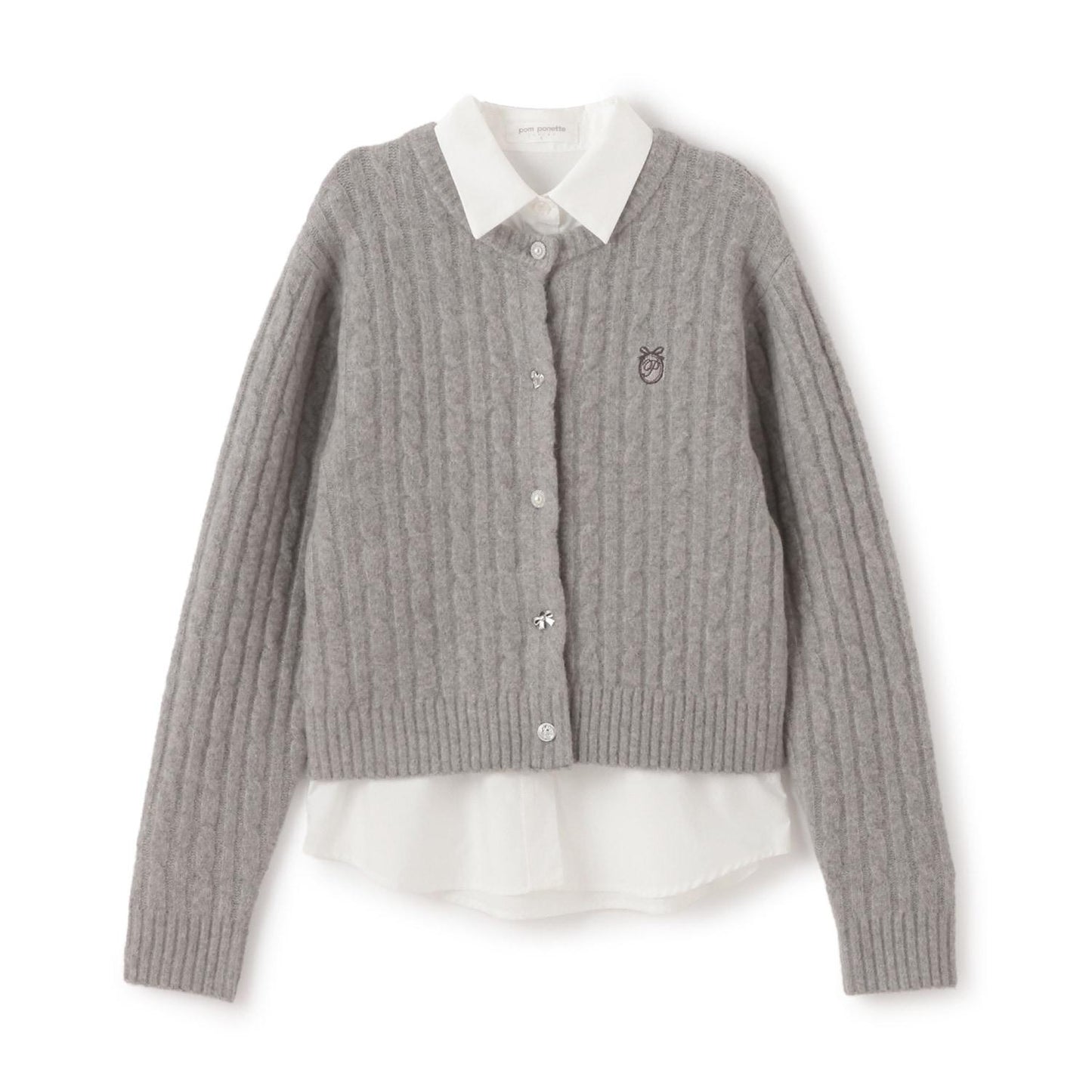 多扣開衫+襯衫套裝