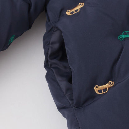 拼接刺繡加棉夾克